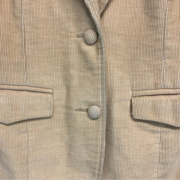 Vintage 70s Western Corduroy Leather Light Mustard Size S - Picture 3 of 11